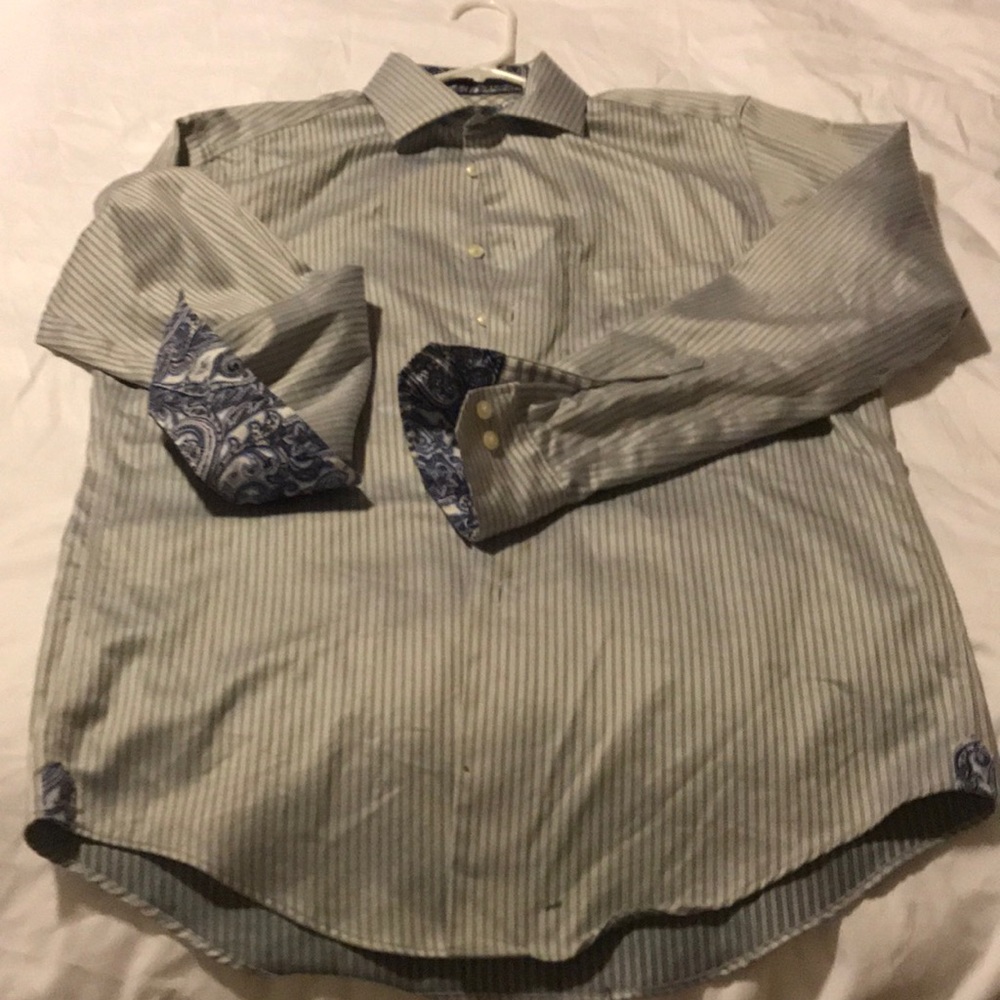 Men’s Egan’s dress shirt with Blue Paisley